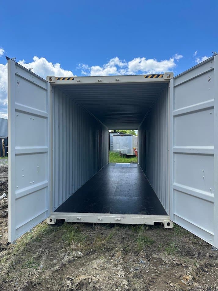 Trapp Rentals and Storage shipping container delivered on site in New Hampshire